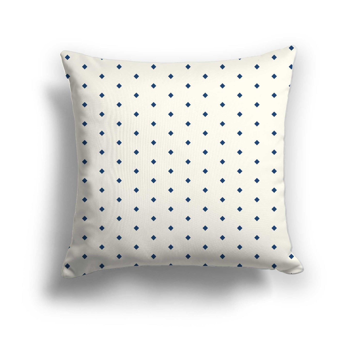 Pale Cream Cotton Canvas Cushion Covers with Fine Royal Blue Diamonds on Front, CACU-CC-1293-111, 46 x 46 cm / 18 x 18 inches