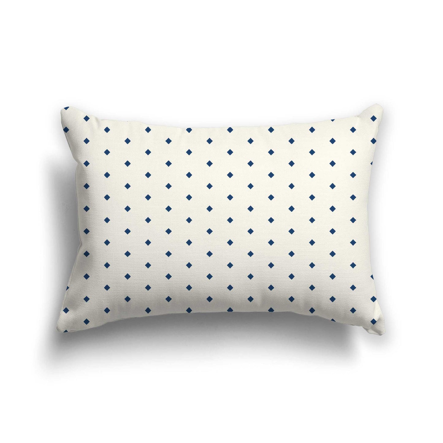 Pale Cream Cotton Canvas Cushion Covers with Fine Royal Blue Diamonds on Front, CACU-CC-1293-111, 51 x 36 cm / 20 x 14 inches