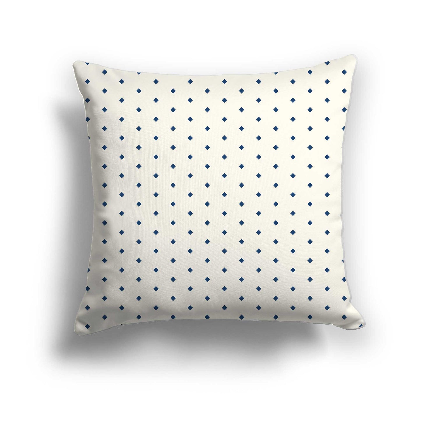Pale Cream Cotton Canvas Cushion Covers with Fine Royal Blue Diamonds on Front, CACU-CC-1293-111, 56 x 56 cm / 22 x 22 inches