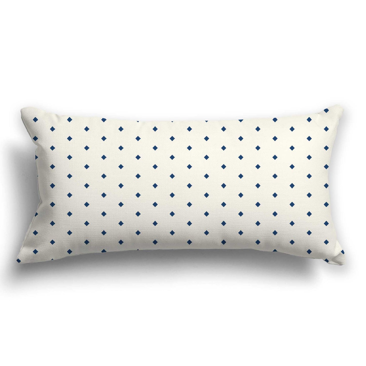 Pale Cream Cotton Canvas Cushion Covers with Fine Royal Blue Diamonds on Front, CACU-CC-1293-111, 61 x 30 cm / 24 x 12 inches
