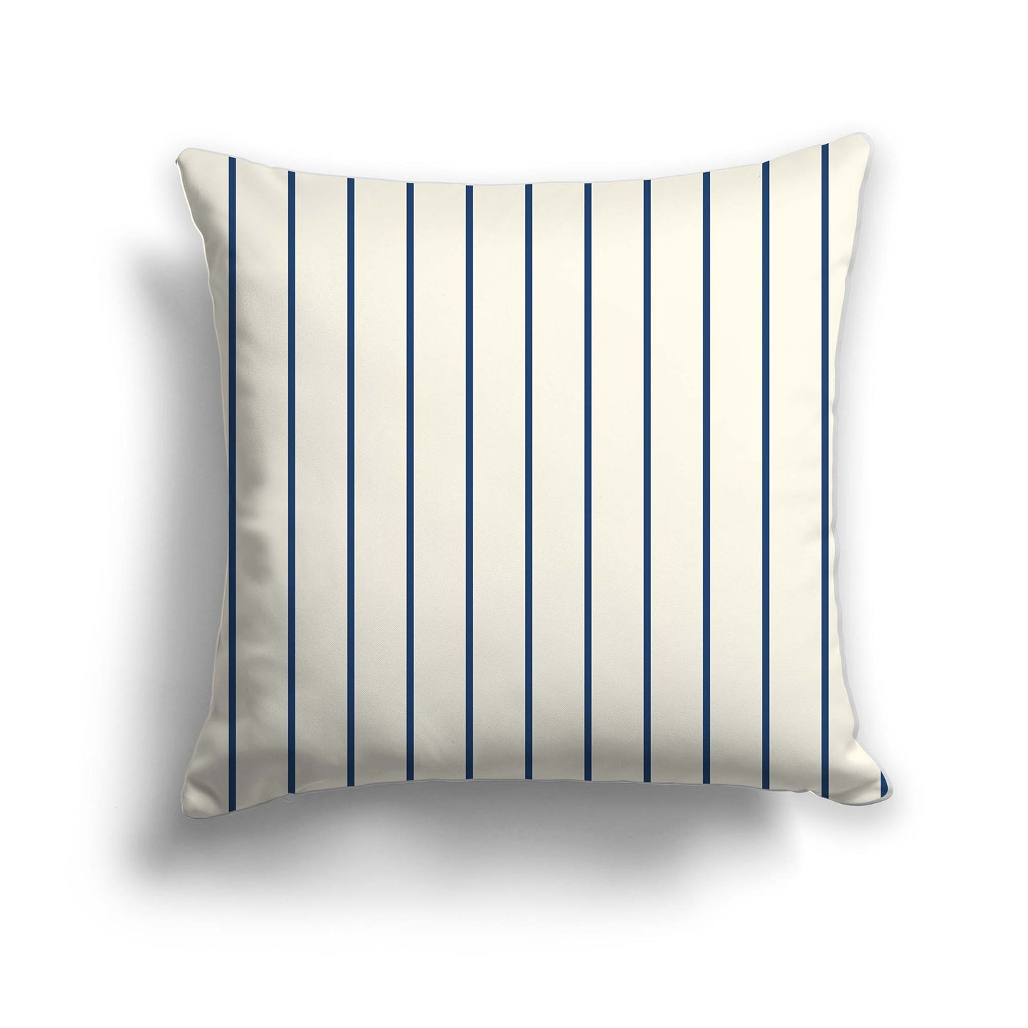 Pale Cream Cotton Canvas Cushion Covers with Fine Royal Blue Stripes on Front, CACU-CC-1293-151, 46 x 46 cm / 18 x 18 inches