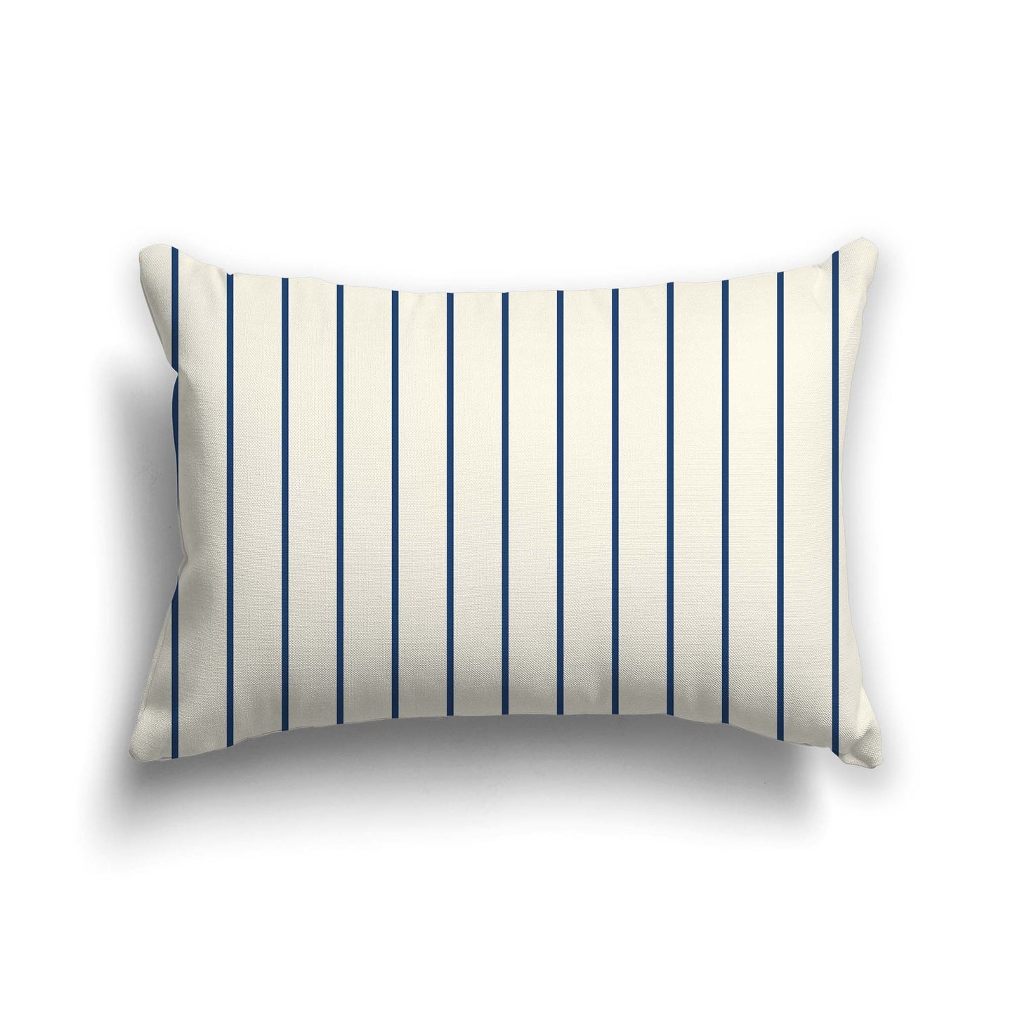 Pale Cream Cotton Canvas Cushion Covers with Fine Royal Blue Stripes on Front, CACU-CC-1293-151, 51 x 36 cm / 20 x 14 inches