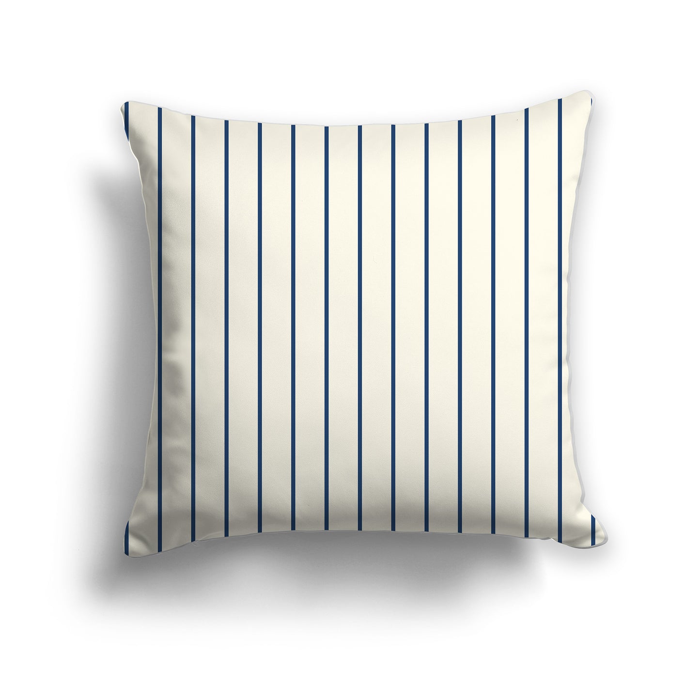 Pale Cream Cotton Canvas Cushion Covers with Fine Royal Blue Stripes on Front, CACU-CC-1293-151, 56 x 56 cm / 22 x 22 inches
