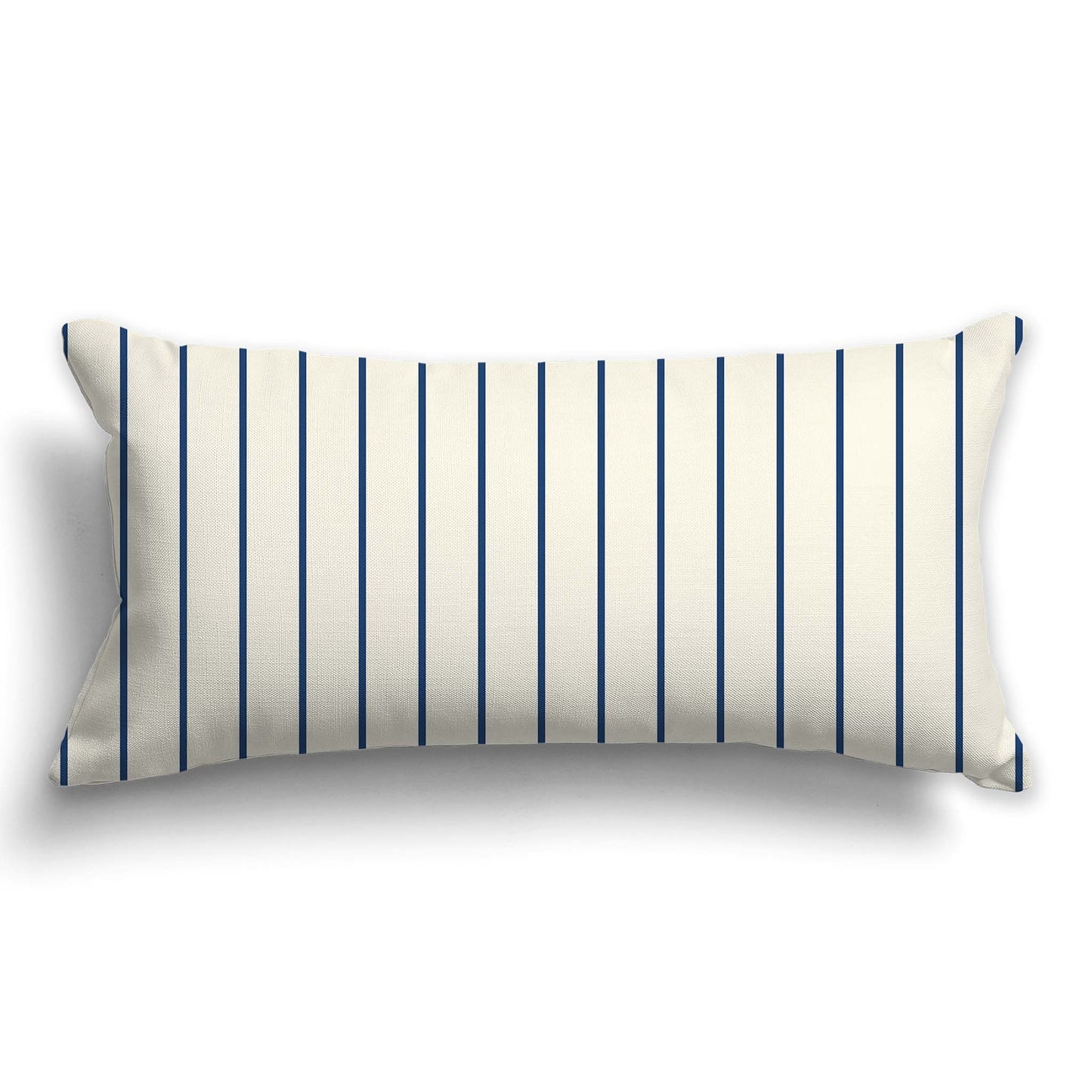Pale Cream Cotton Canvas Cushion Covers with Fine Royal Blue Stripes on Front, CACU-CC-1293-151, 61 x 30 cm / 24 x 12 inches