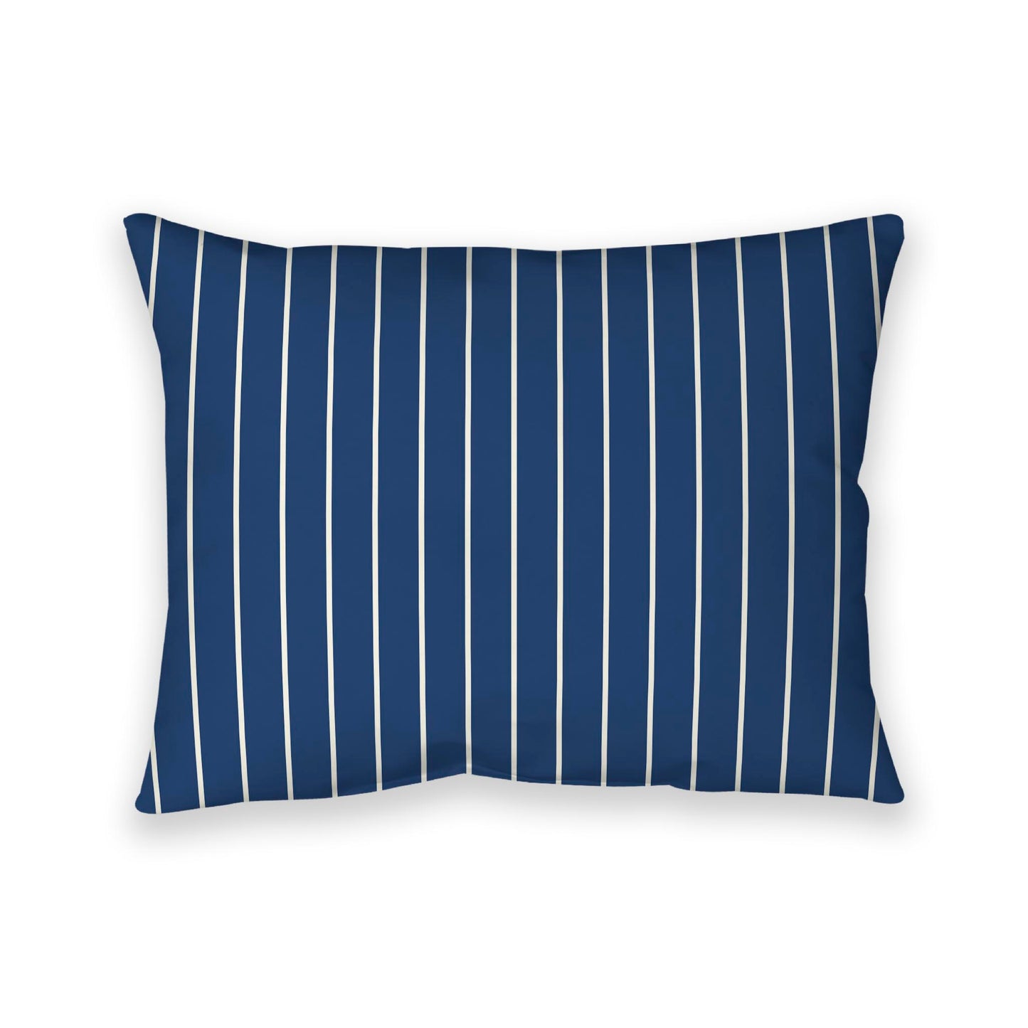 Royal Blue Cotton Canvas Cushion Covers with Fine Pale Cream Stripes on Front, CACU-CC-1293-152, 66 x 51 cm / 26 x 20 inches