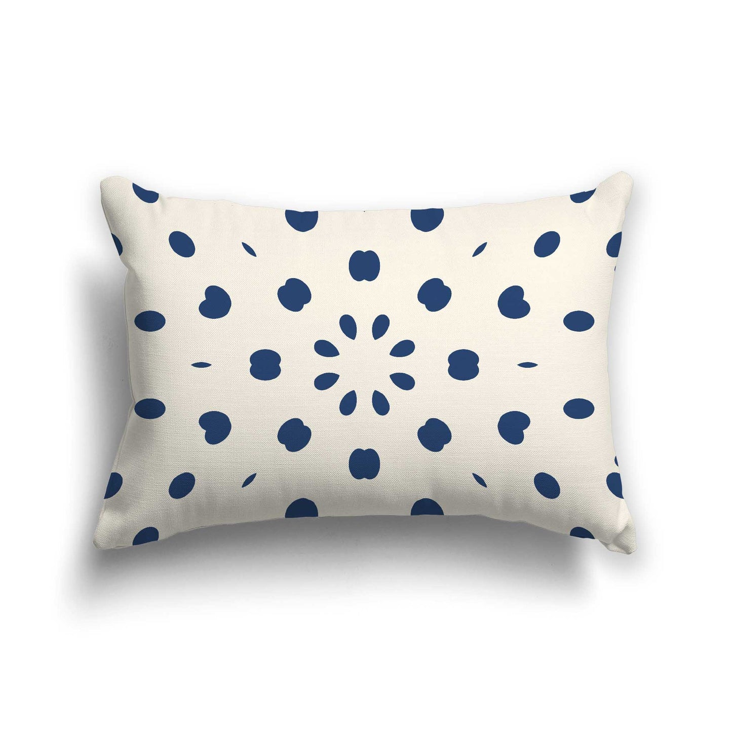Pale Cream Cotton Canvas Cushion Covers with Royal Blue Burst Pattern on Front, CACU-CC-1293-231, 51 x 36 cm / 20 x 14 inches