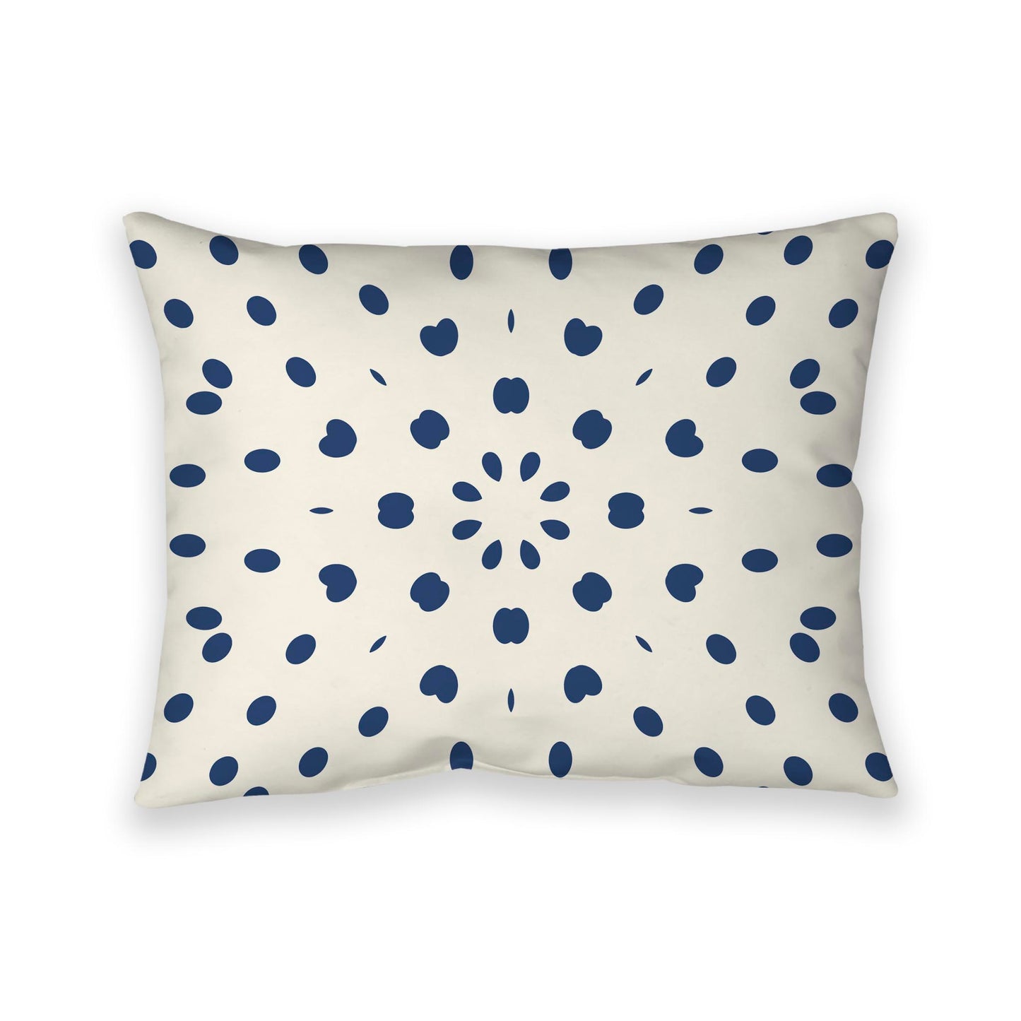 Pale Cream Cotton Canvas Cushion Covers with Royal Blue Burst Pattern on Front, CACU-CC-1293-231, 66 x 51 cm / 26 x 20 inches