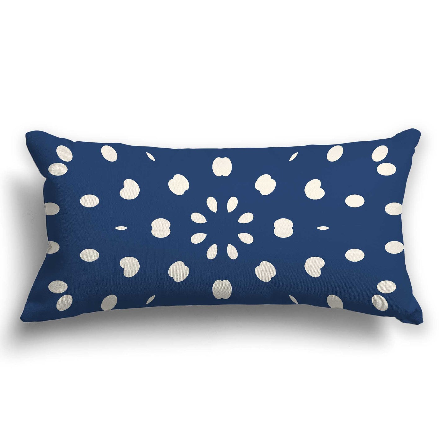 Royal Blue Cotton Canvas Cushion Covers with Pale Cream Burst Pattern on Front, CACU-CC-1293-232, 61 x 30 cm / 24 x 12 inches
