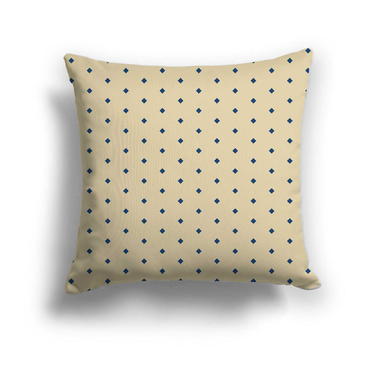 Tan Cotton Canvas Cushion Covers with Fine Royal Blue Diamonds on Front, CACU-CC-1294-111, 46 x 46 cm / 18 x 18 inches