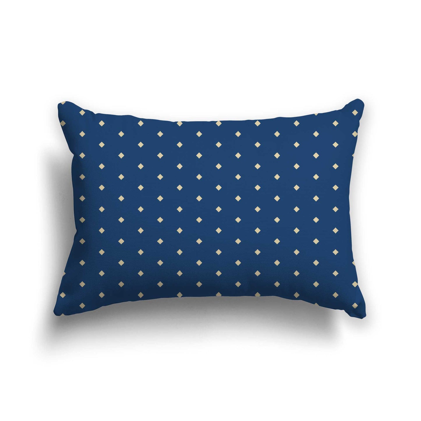 Royal Blue Cotton Canvas Cushion Covers with Fine Tan Diamonds on Front, CACU-CC-1294-112, 51 x 36 cm / 20 x 14 inches