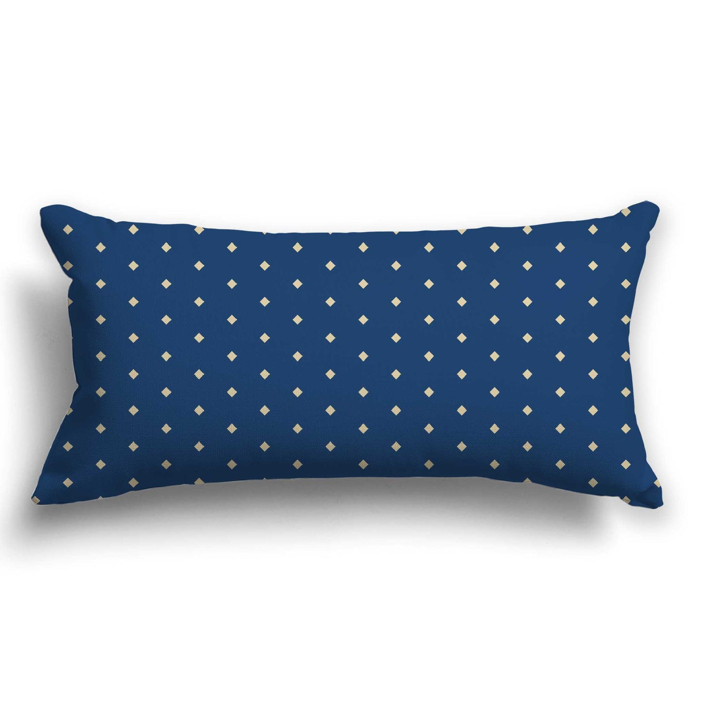 Royal Blue Cotton Canvas Cushion Covers with Fine Tan Diamonds on Front, CACU-CC-1294-112, 61 x 30 cm / 24 x 12 inches