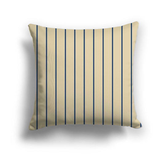 Tan Cotton Canvas Cushion Covers with Fine Royal Blue Stripes on Front, CACU-CC-1294-151, 46 x 46 cm / 18 x 18 inches