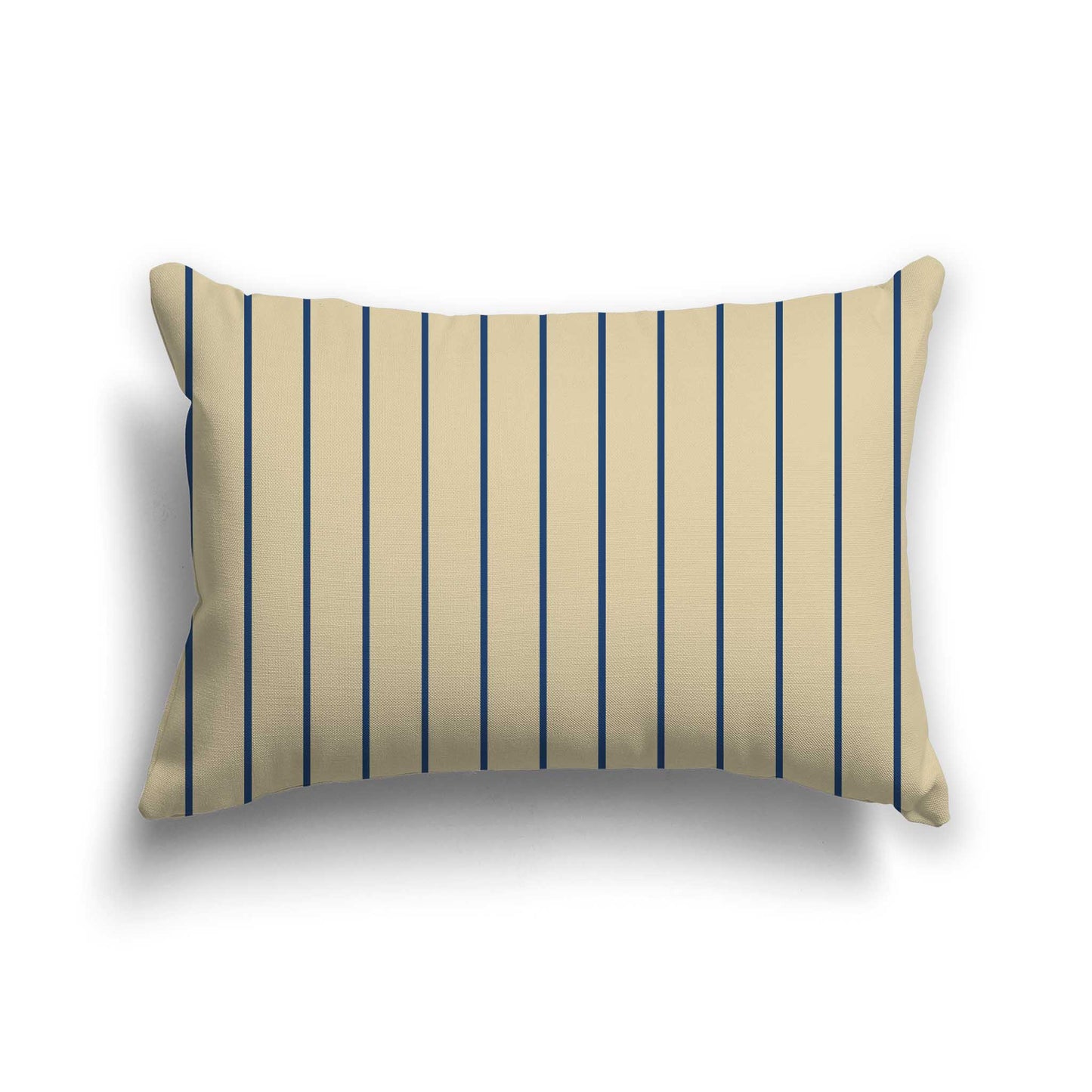 Tan Cotton Canvas Cushion Covers with Fine Royal Blue Stripes on Front, CACU-CC-1294-151, 51 x 36 cm / 20 x 14 inches