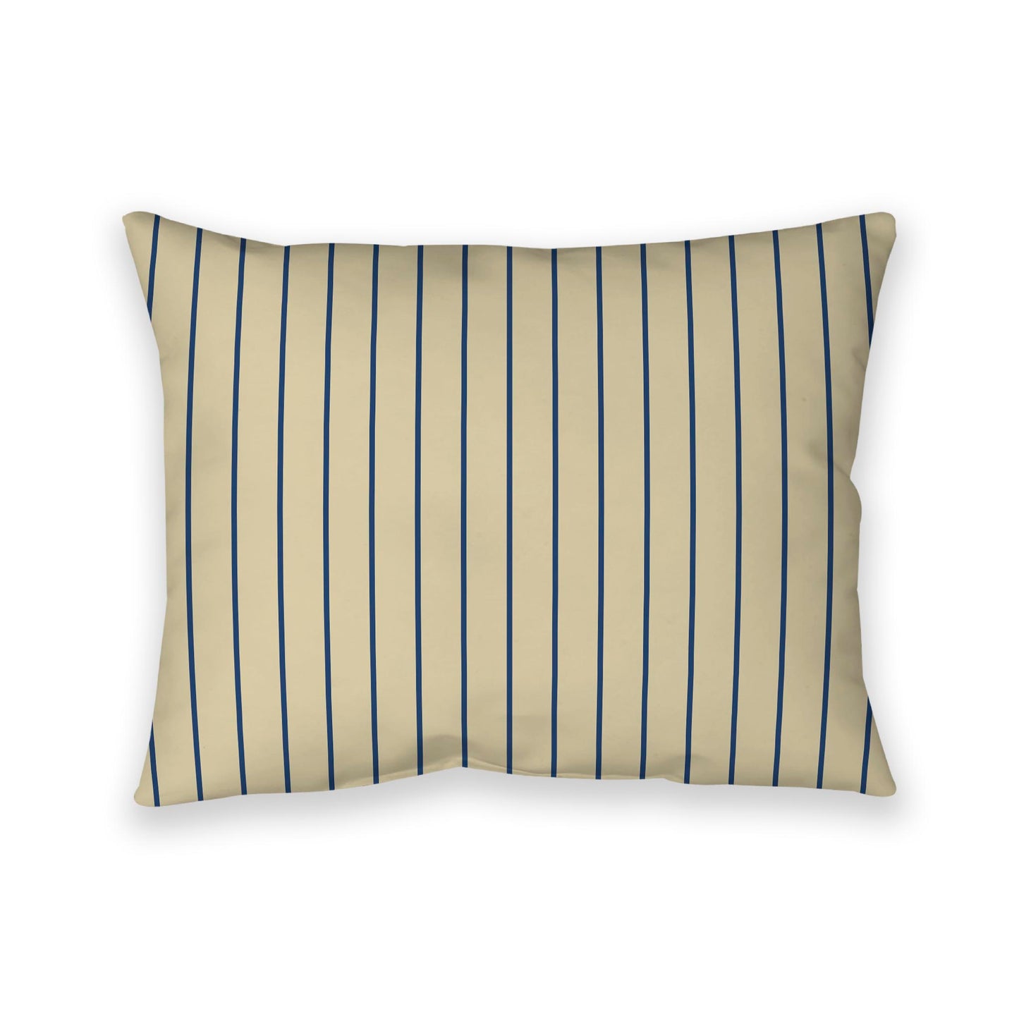 Tan Cotton Canvas Cushion Covers with Fine Royal Blue Stripes on Front, CACU-CC-1294-151, 66 x 51 cm / 26 x 20 inches