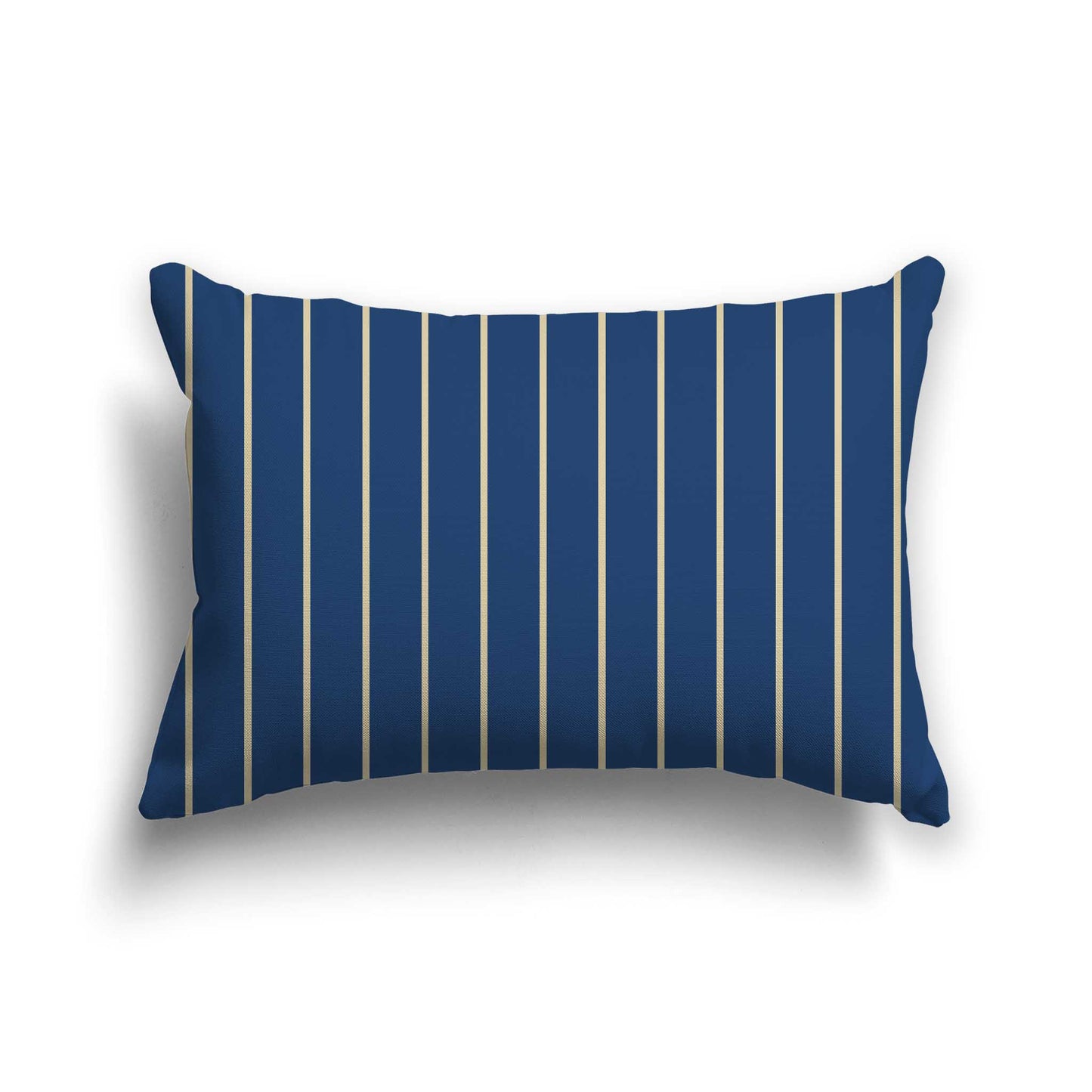 Royal Blue Cotton Canvas Cushion Covers with Fine Tan Stripes on Front, CACU-CC-1294-152, 51 x 36 cm / 20 x 14 inches