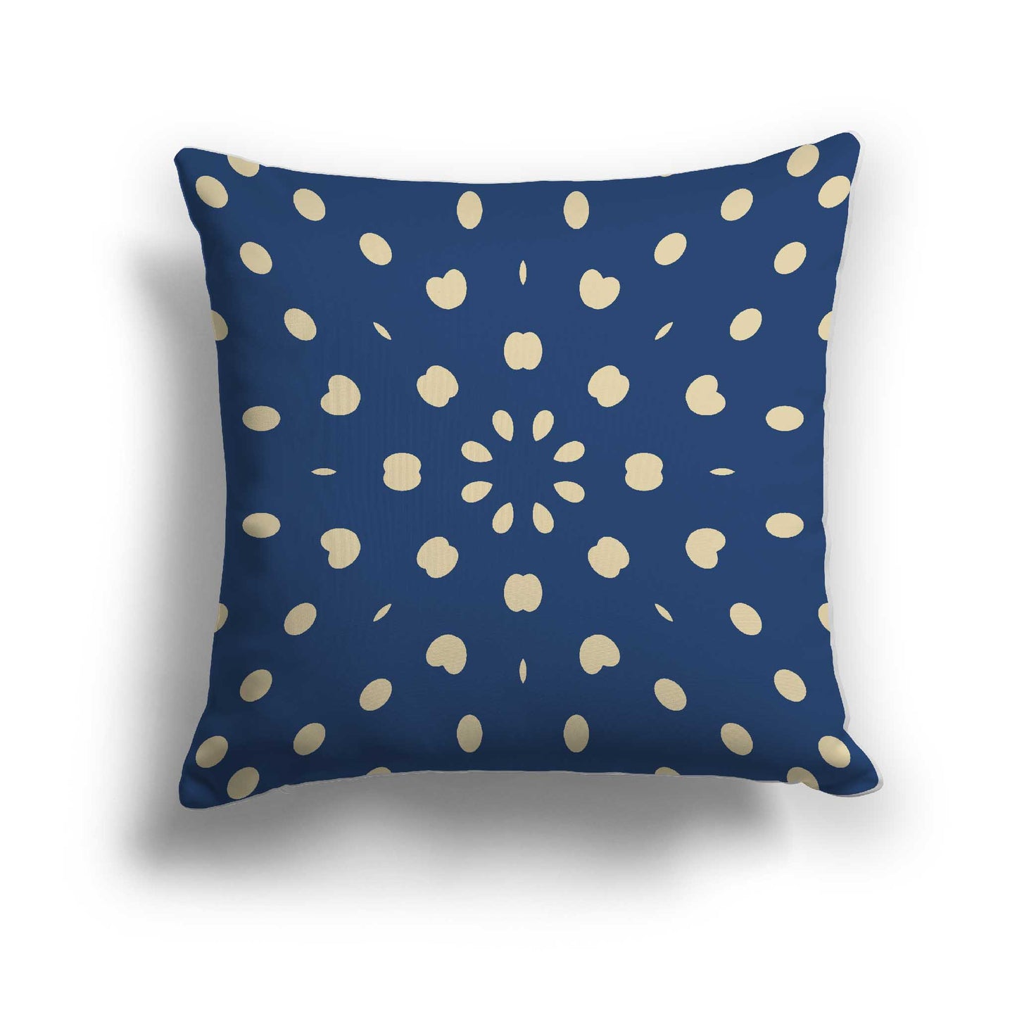 Royal Blue Cotton Canvas Cushion Covers with Tan Burst Pattern on Front, CACU-CC-1294-232, 56 x 56 cm / 22 x 22 inches