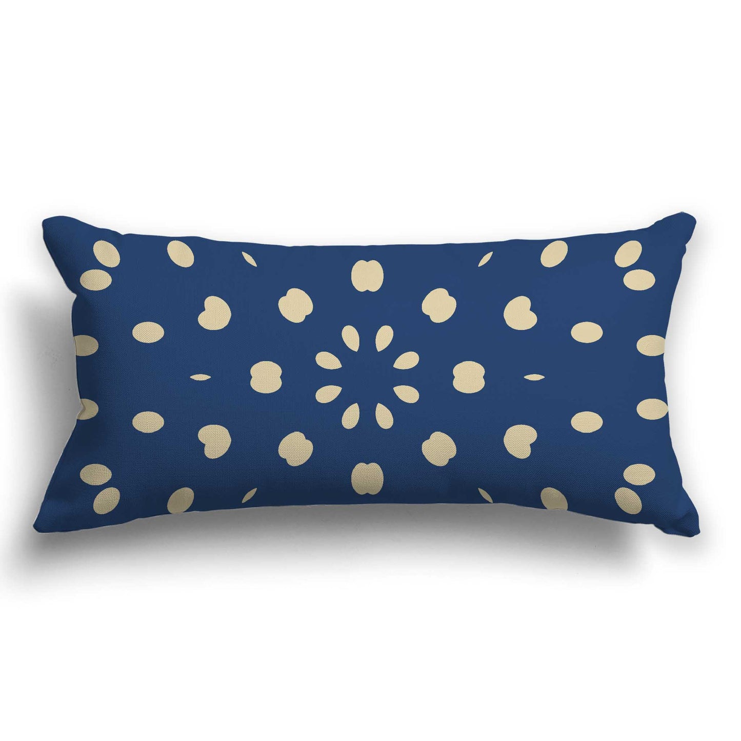 Royal Blue Cotton Canvas Cushion Covers with Tan Burst Pattern on Front, CACU-CC-1294-232, 61 x 30 cm / 24 x 12 inches