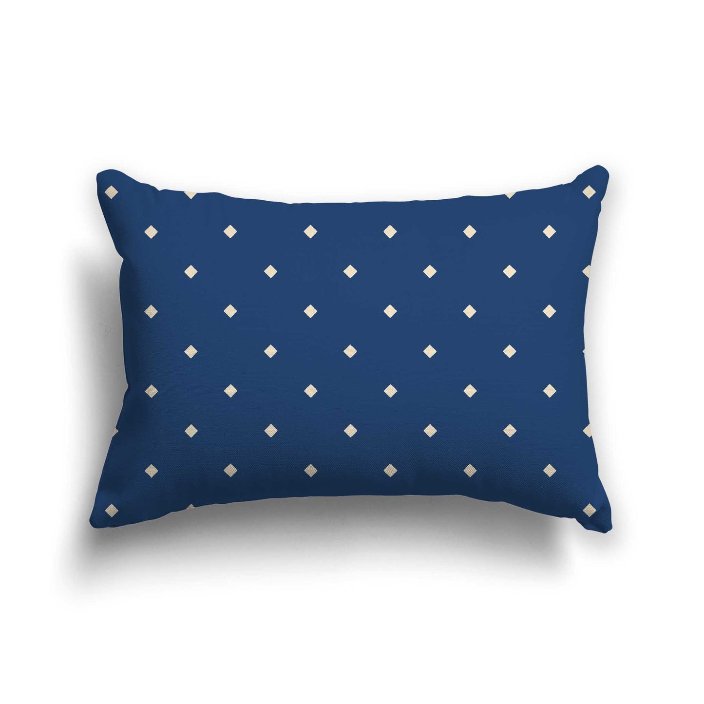 Royal Blue Cotton Canvas Cushion Covers with Beige Diamonds on Front, CACU-CC-1295-102, 51 x 36 cm / 20 x 14 inches