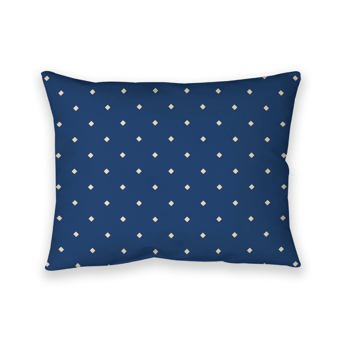 Royal Blue Cotton Canvas Cushion Covers with Beige Diamonds on Front, CACU-CC-1295-102, 66 x 51 cm / 26 x 20 inches