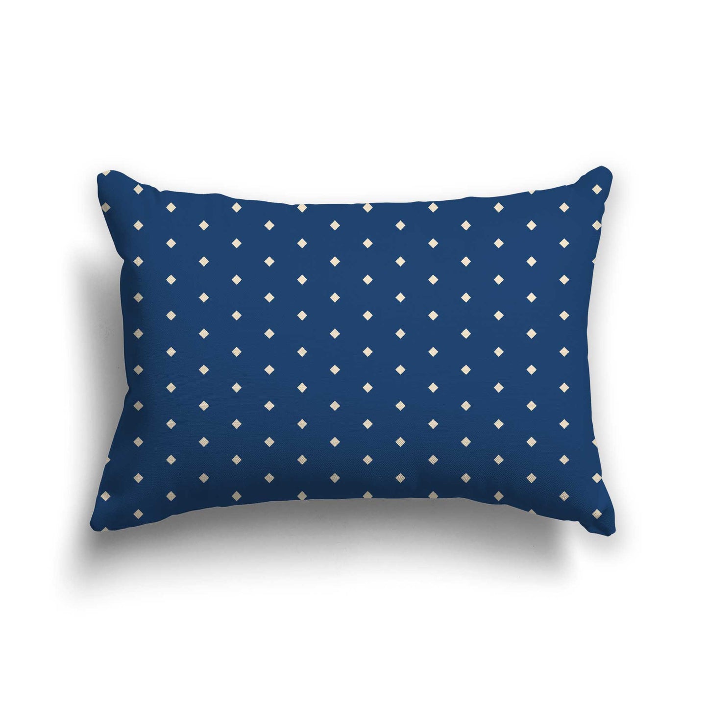 Royal Blue Cotton Canvas Cushion Covers with Fine Beige Diamonds on Front, CACU-CC-1295-112, 51 x 36 cm / 20 x 14 inches