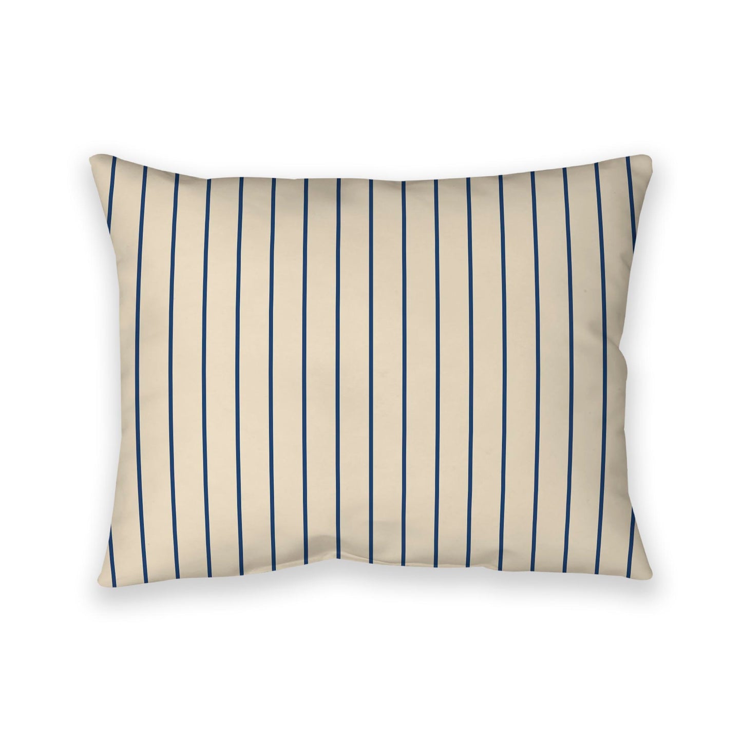 Beige Cotton Canvas Cushion Covers with Fine Royal Blue Stripes on Front, CACU-CC-1295-151, 66 x 51 cm / 26 x 20 inches