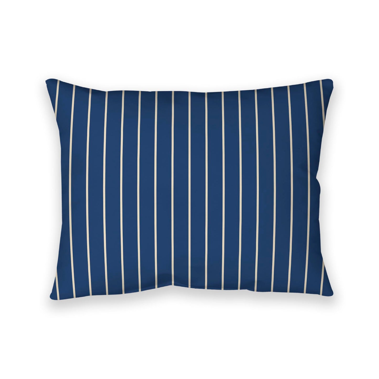 Royal Blue Cotton Canvas Cushion Covers with Fine Beige Stripes on Front, CACU-CC-1295-152, 66 x 51 cm / 26 x 20 inches