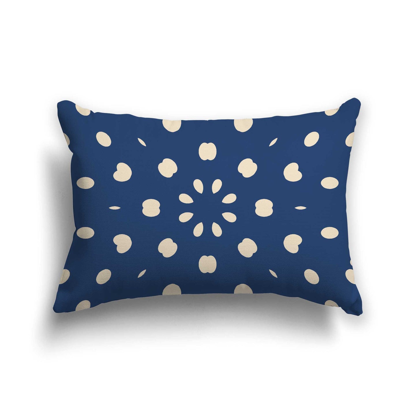 Royal Blue Cotton Canvas Cushion Covers with Beige Burst Pattern on Front, CACU-CC-1295-232, 51 x 36 cm / 20 x 14 inches