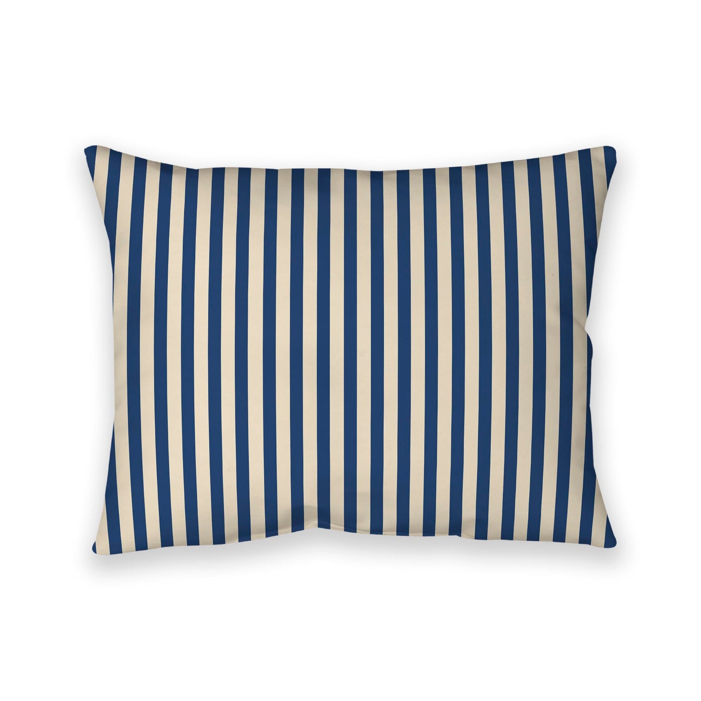 Beige Cotton Canvas Cushion Covers with Thin Royal Blue Bars on Front, CACU-CC-1295-241, 66 x 51 cm / 26 x 20 inches