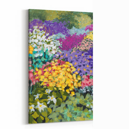 Floral Garden #1381-002 Fine Art Stretched Canvas Print - Vertical Centre Crop Layout, 1.5-Inch Gallery Wrap