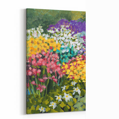 Floral Garden #1381-001 Fine Art Stretched Canvas Print - Vertical Left Crop Layout, 1.5-Inch Gallery Wrap