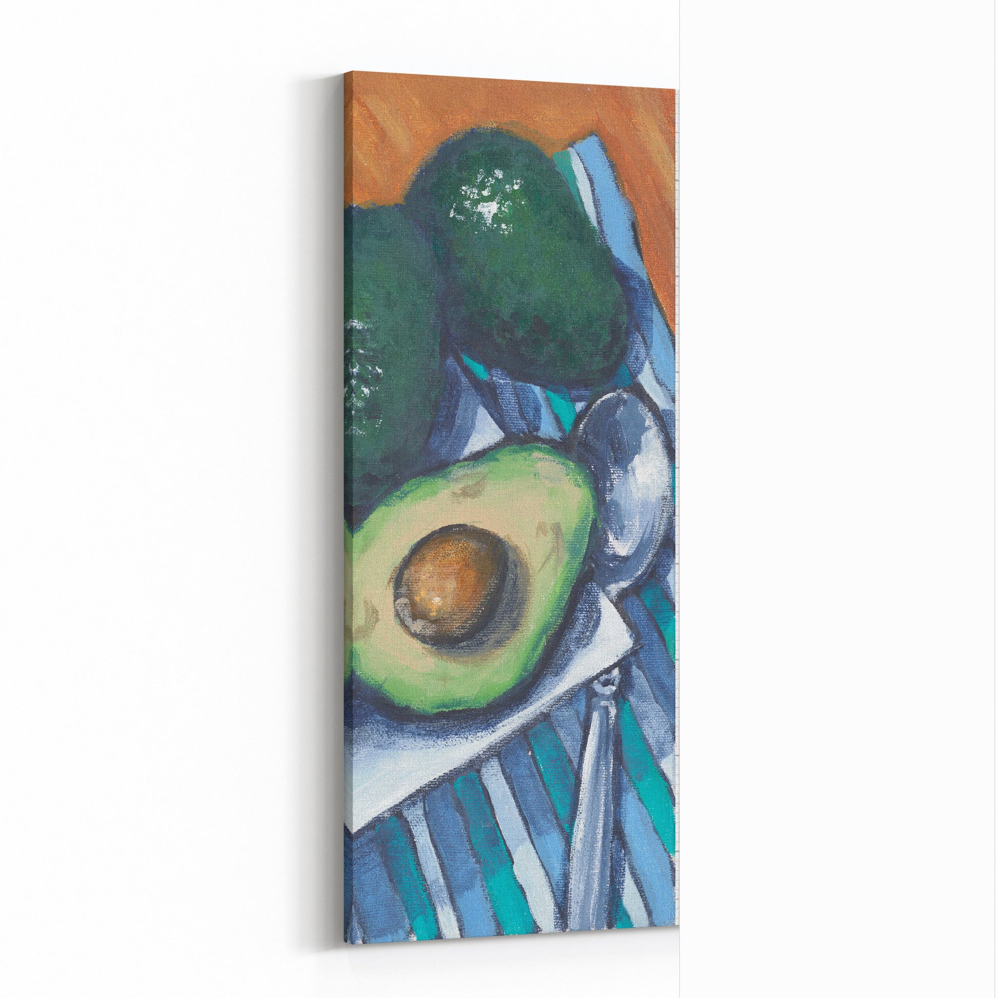 Fine Art Canvas Print - 10x24 12x29 15x36 20x48 25x60 inches | Papaya & Avocados in Acrylic, CP3-2105-R