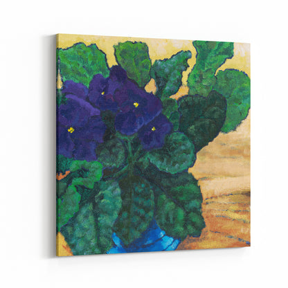 Fine Art Canvas Print - 24x24 30x30 36x36 40x40 42x42 44x44 48x48 inches | African Violets in Acrylic, CPS-1090