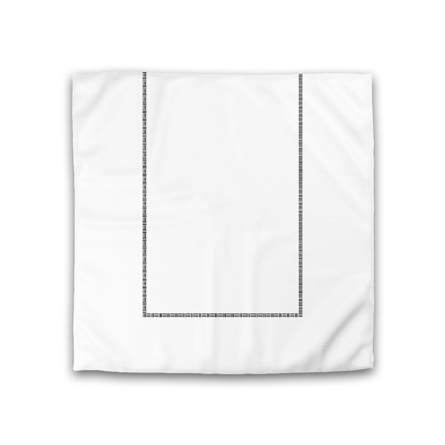 Off-White Cotton Sateen Duvet Cover, Black Single Weave Motif Print, Classic Border, CSDU-1010-141, Double - 206 x 206 cm / 81 x 81 inches