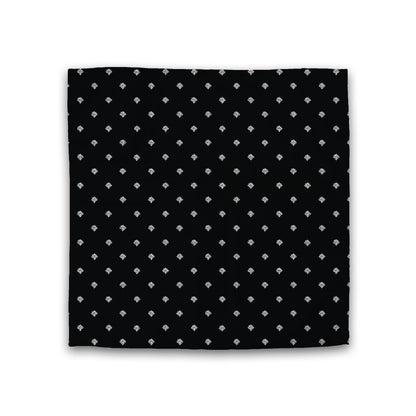 Black Cotton Sateen Duvet Cover, Off-White Hand-painted Swizzle Motif Print, CSDU-1010-172, Double - 206 x 206 cm / 81 x 81 inches
