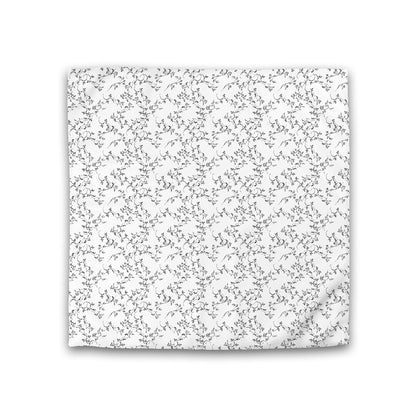 Off-White Cotton Sateen Duvet Cover, Black Hand-painted Vine Print, CSDU-1010-181, Double - 206 x 206 cm / 81 x 81 inches