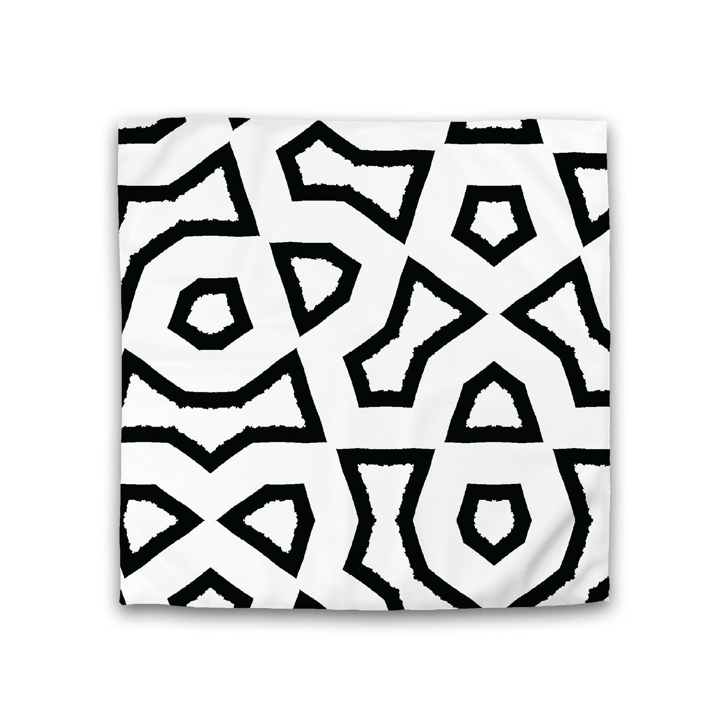 Off-White Cotton Sateen Duvet Cover, Bold Black Graphic, CSDU-1010-391, Double - 206 x 206 cm / 81 x 81 inches