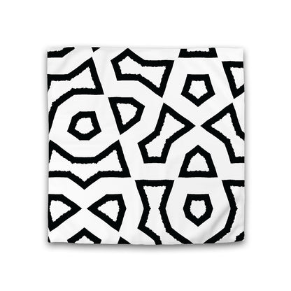 Off-White Cotton Sateen Duvet Cover, Bold Black Graphic, CSDU-1010-391, Double - 206 x 206 cm / 81 x 81 inches