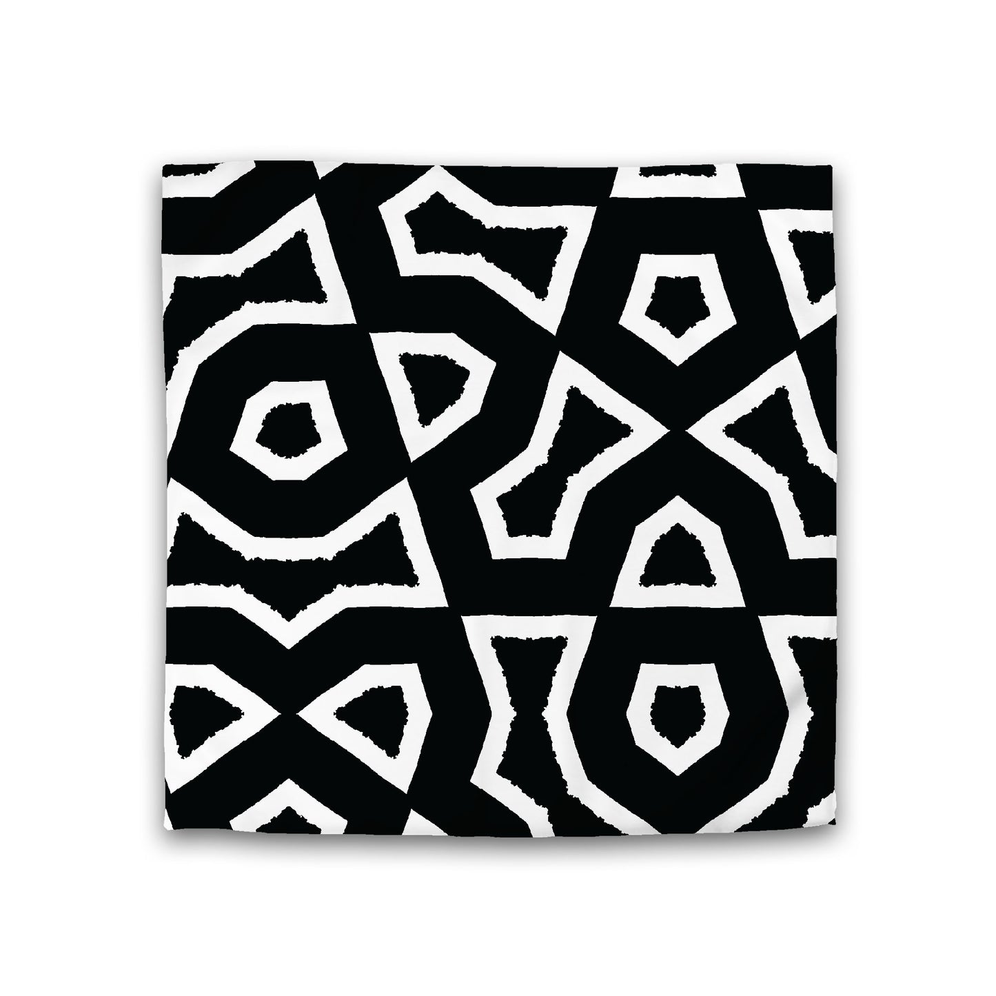 Black Cotton Sateen Duvet Cover, Bold Off-White Graphic, CSDU-1010-392, Double - 206 x 206 cm / 81 x 81 inches