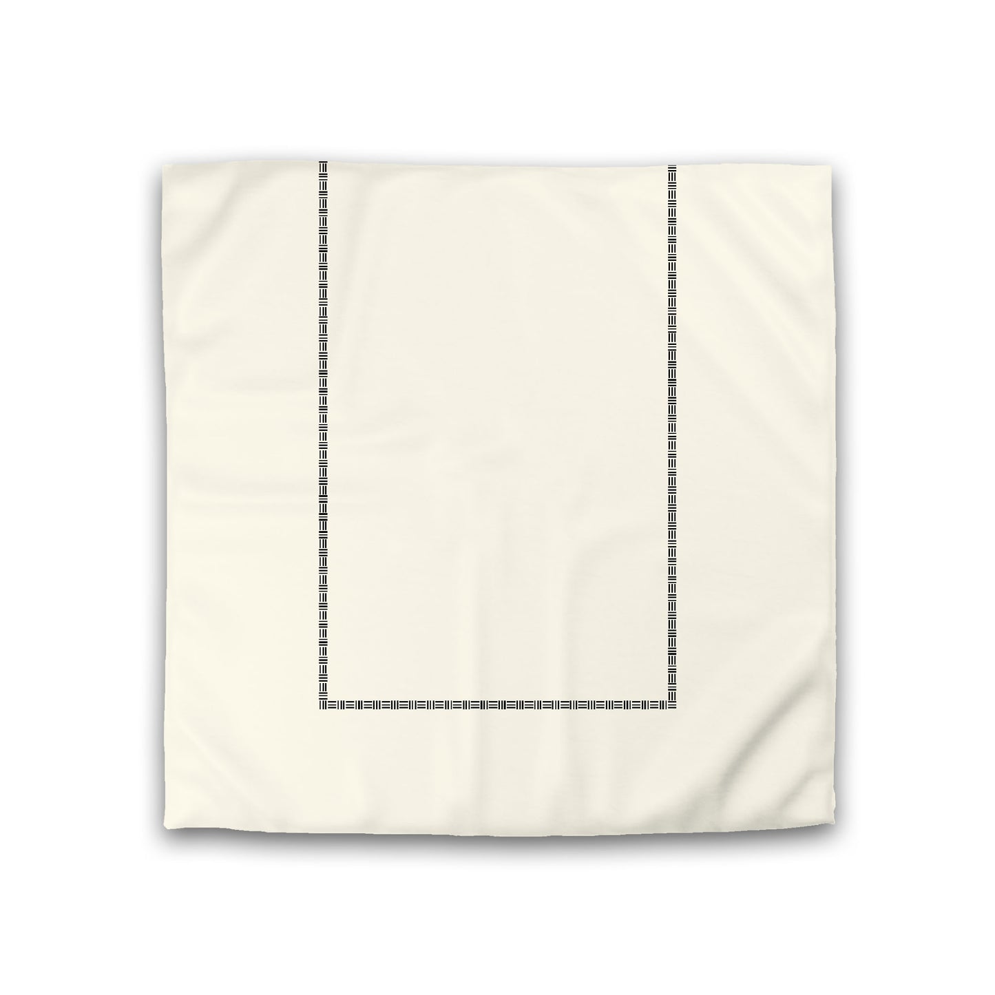 Pale Cream Cotton Sateen Duvet Cover, Black Single Weave Motif Print, Classic Border, CSDU-1013-141, Double - 206 x 206 cm / 81 x 81 inches