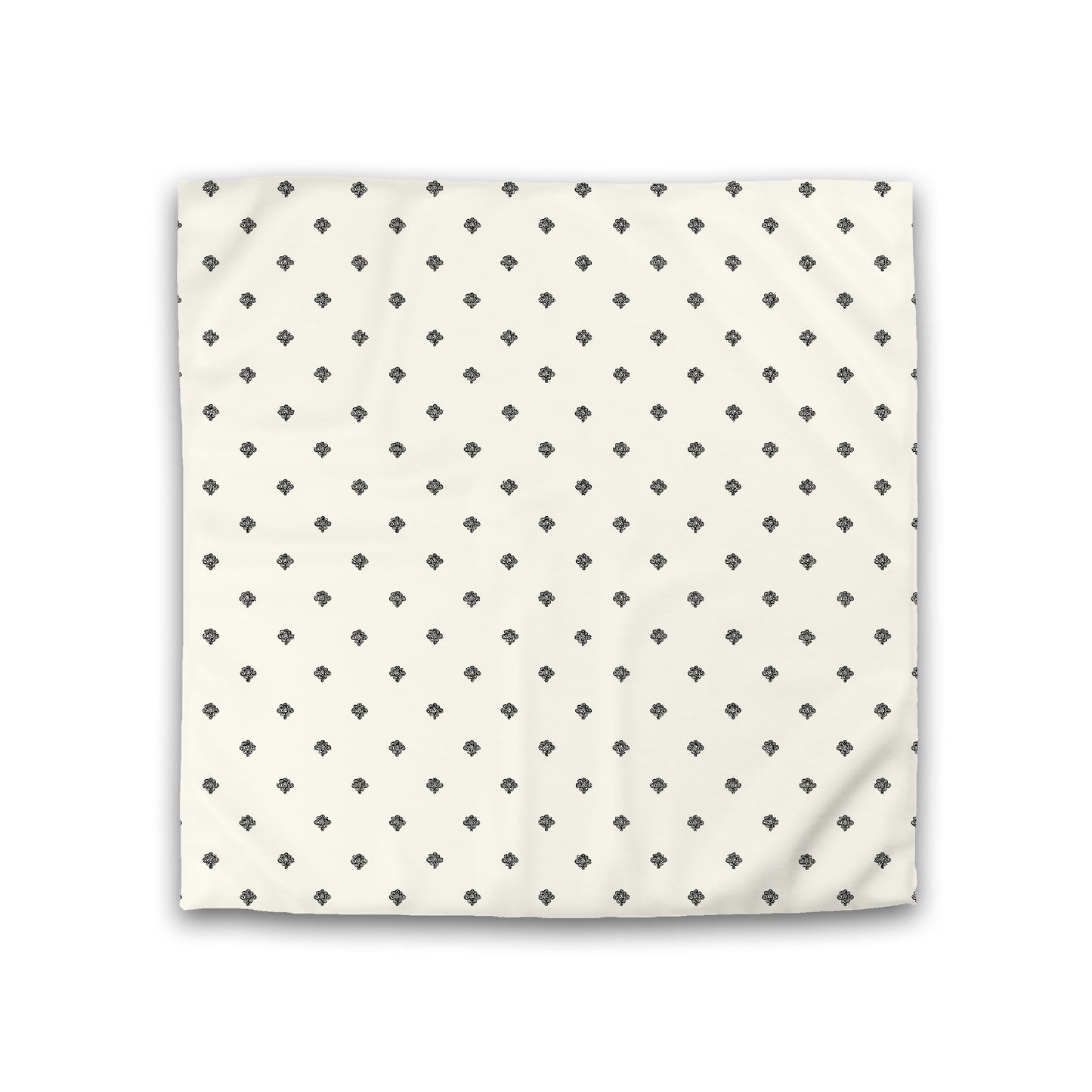 Pale Cream Cotton Sateen Duvet Cover, Black Hand-painted Swizzle Motif Print, CSDU-1013-171, Double - 206 x 206 cm / 81 x 81 inches
