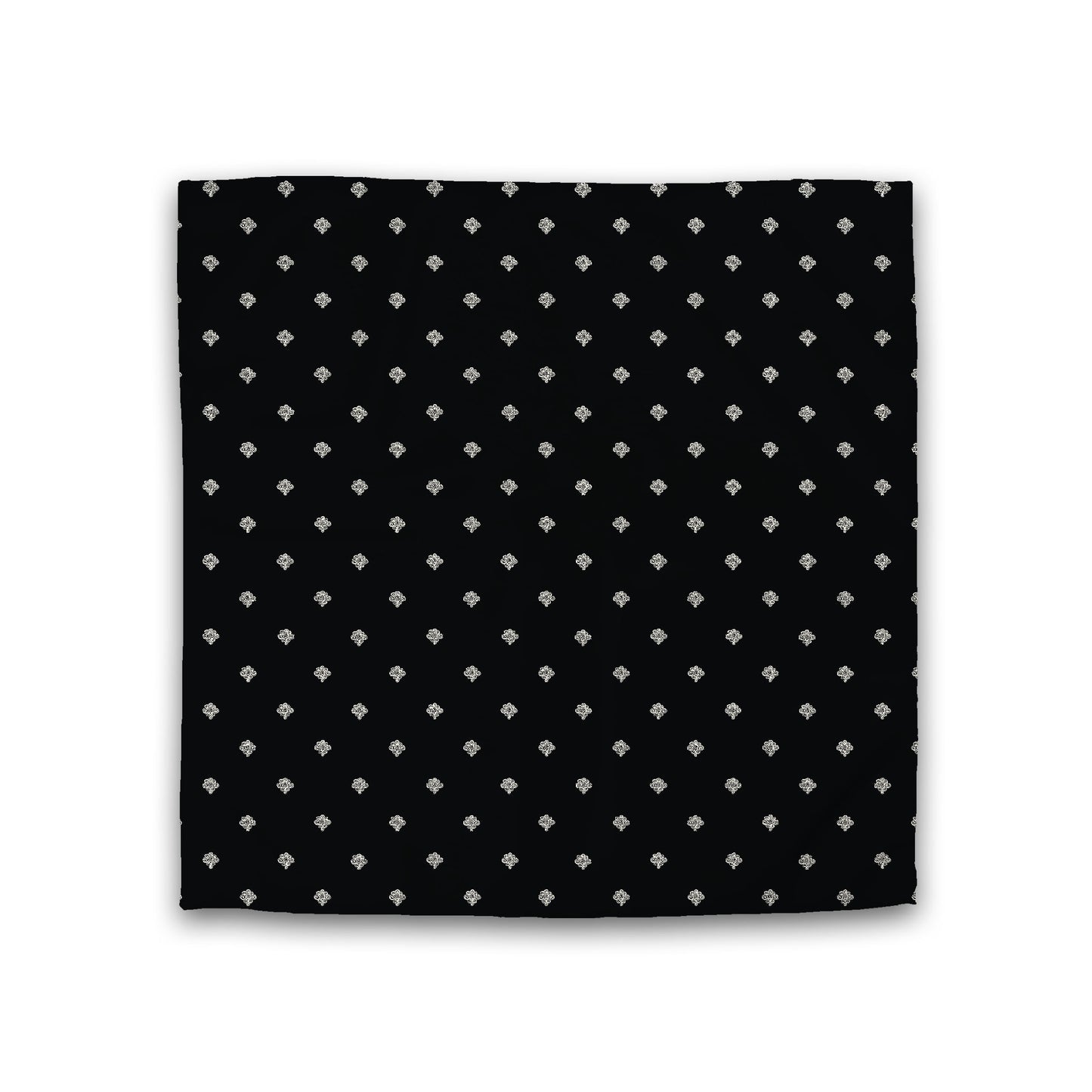 Black Cotton Sateen Duvet Cover, Pale Cream Hand-painted Swizzle Motif Print, CSDU-1013-172, Double - 206 x 206 cm / 81 x 81 inches