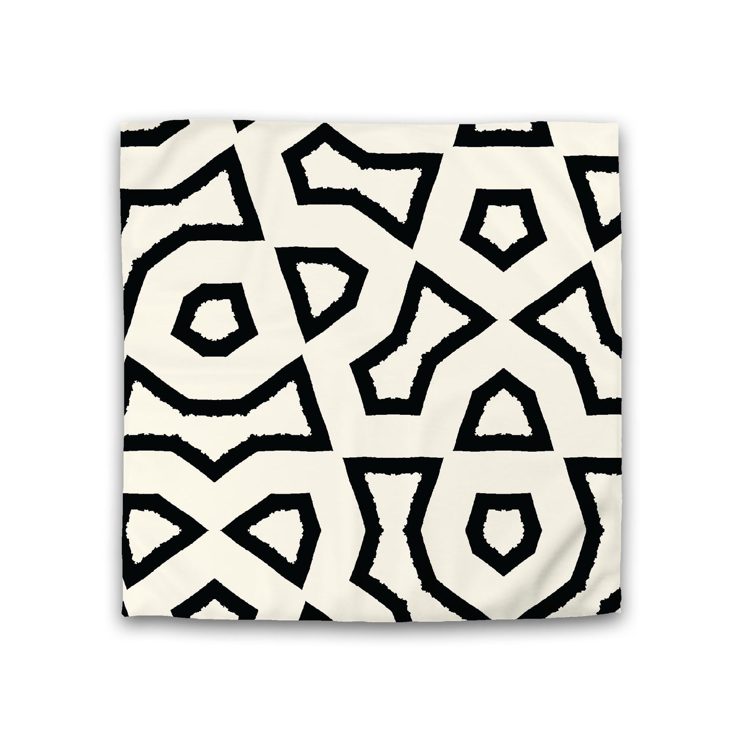 Pale Cream Cotton Sateen Duvet Cover, Bold Black Graphic, CSDU-1013-391, Double - 206 x 206 cm / 81 x 81 inches