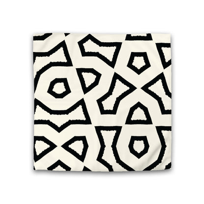 Pale Cream Cotton Sateen Duvet Cover, Bold Black Graphic, CSDU-1013-391, Double - 206 x 206 cm / 81 x 81 inches