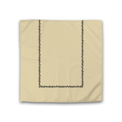 Desert Sand Cotton Sateen Duvet Cover, Black Hand-painted Dab Motif Print, Classic Border, CSDU-1014-091, Double - 206 x 206 cm / 81 x 81 inches