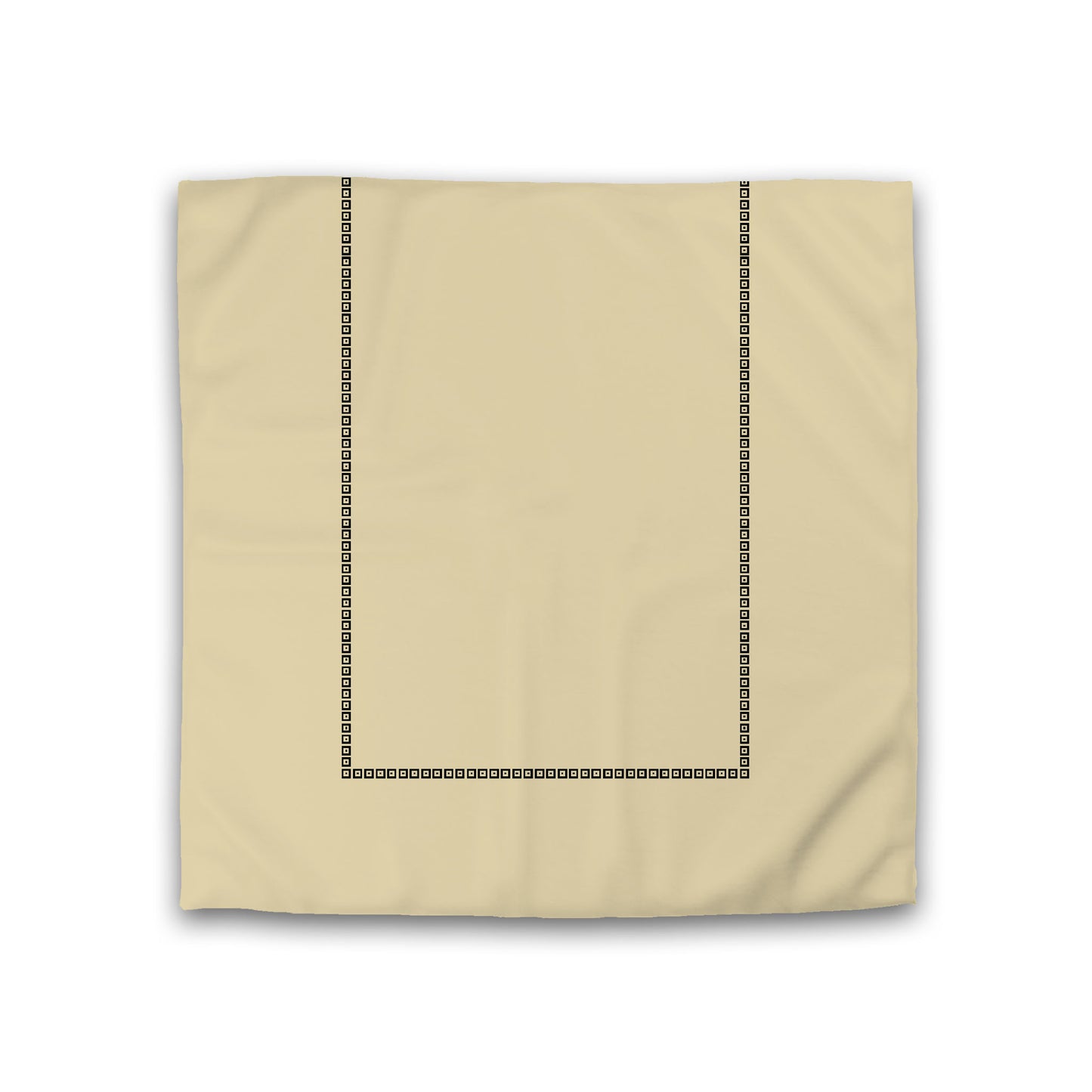 Desert Sand Cotton Sateen Duvet Cover, Black Repeating Square Motif Print, Classic Border, CSDU-1014-121, Double - 206 x 206 cm / 81 x 81 inches