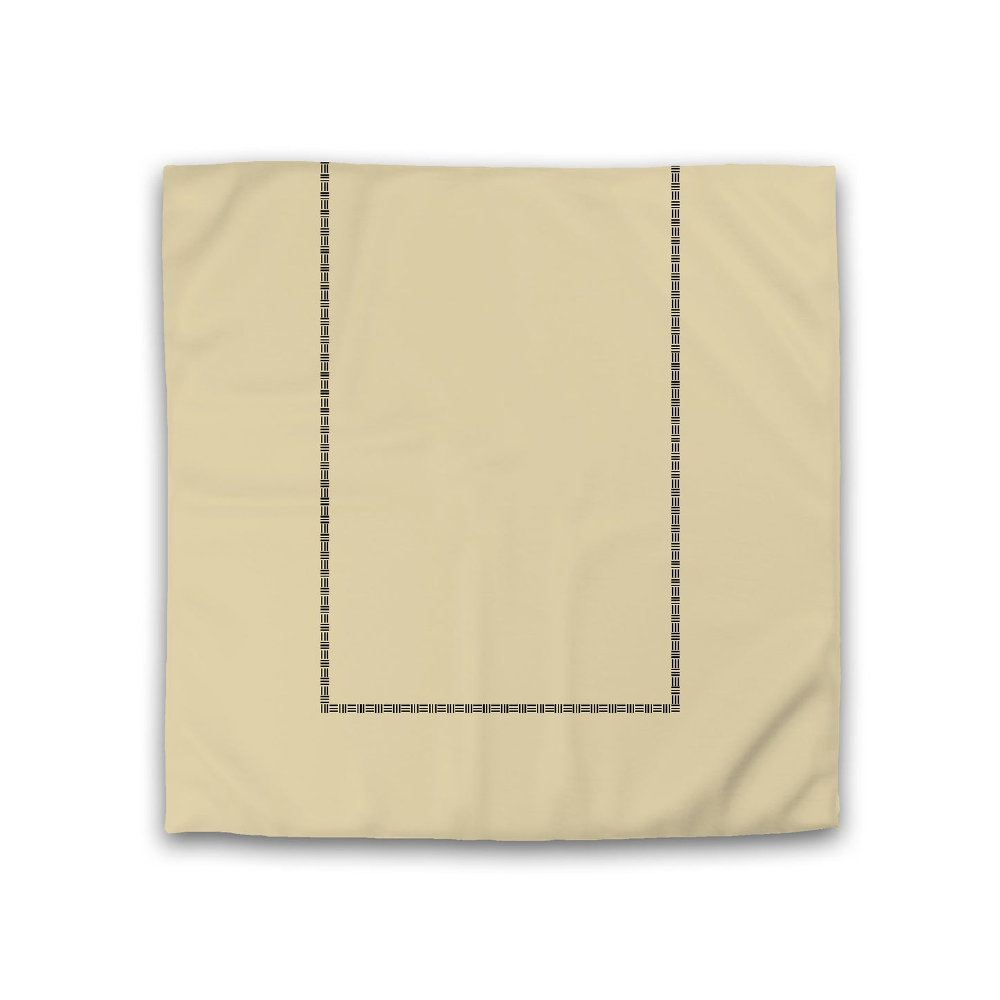 Desert Sand Cotton Sateen Duvet Cover, Black Single Weave Motif Print, Classic Border, CSDU-1014-141, Double - 206 x 206 cm / 81 x 81 inches