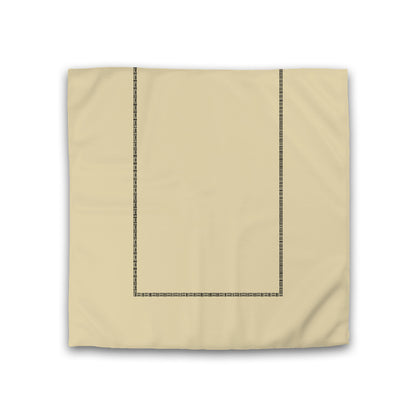 Desert Sand Cotton Sateen Duvet Cover, Black Single Weave Motif Print, Classic Border, CSDU-1014-141, Double - 206 x 206 cm / 81 x 81 inches
