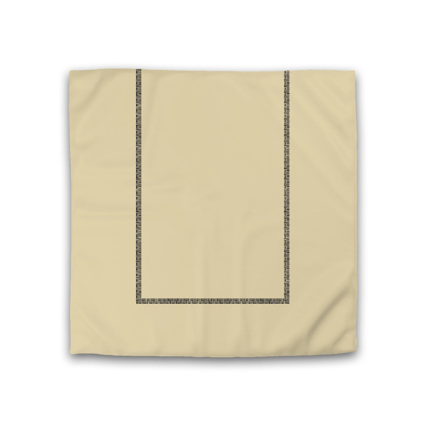 Desert Sand Cotton Sateen Duvet Cover, Black Double Weave Motif Print, Classic Border, CSDU-1014-143, Double - 206 x 206 cm / 81 x 81 inches