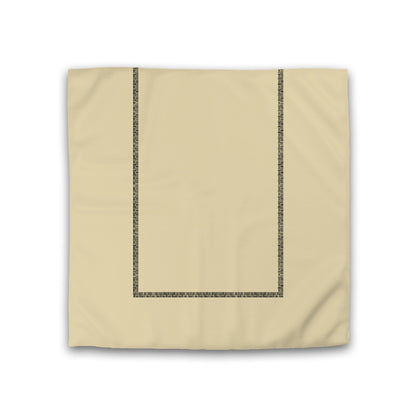 Desert Sand Cotton Sateen Duvet Cover, Black Double Weave Motif Print, Classic Border, CSDU-1014-143, Double - 206 x 206 cm / 81 x 81 inches
