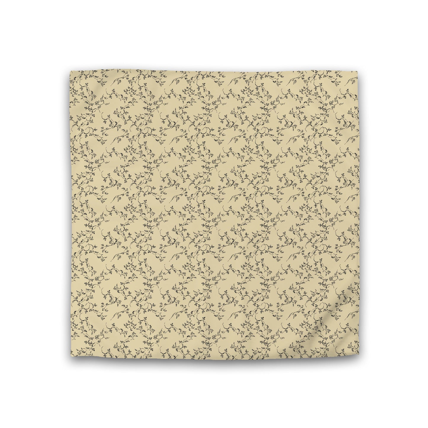 Desert Sand Cotton Sateen Duvet Cover, Black Hand-painted Vine Print, CSDU-1014-181, Double - 206 x 206 cm / 81 x 81 inches